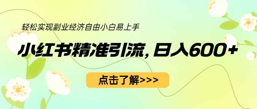 （6515期）小红书精准引流，小白日入600+，轻松实现副业经济自由（教程+1153G资源）-咩咩网络