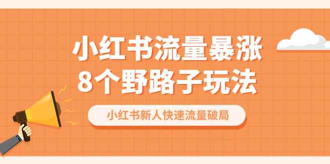 （6476期）小红书流量-暴涨8个野路子玩法：小红书新人快速流量破局（8节课）-咩咩网络