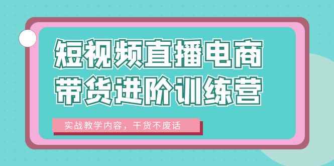（6401期）短视频直播电商带货进阶训练营：实战教学内容，干货不废话！-咩咩网络