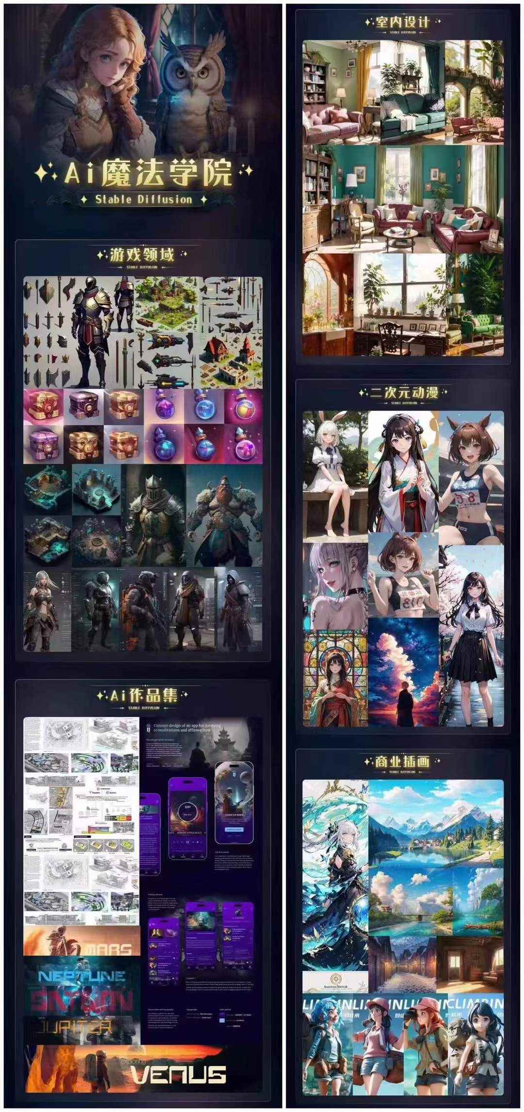 图片[2]-（6339期）Ai魔法绘画 Stable Diffusion专业课 高效辅助Ui/运营作品集 0到精通系统课-咩咩网络