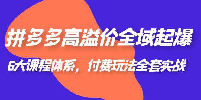 （6297期）拼多多-高溢价 全域 起爆，6大课程体系，付费玩法全套实战！-咩咩网络