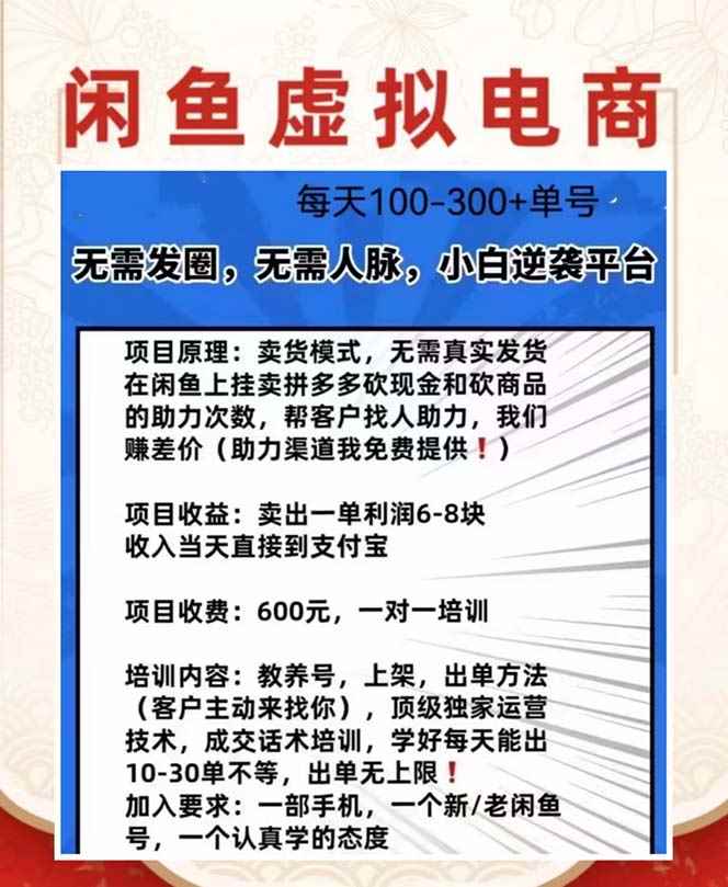 图片[2]-（6251期）外边收费600多的闲鱼新玩法虚似电商之拼多多助力项目，单号100-300元-咩咩网络
