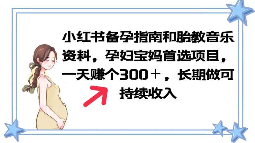 （6114期）小红书备孕指南和胎教音乐资料 孕妇宝妈首选项目 一天赚个300＋长期可做-咩咩网络
