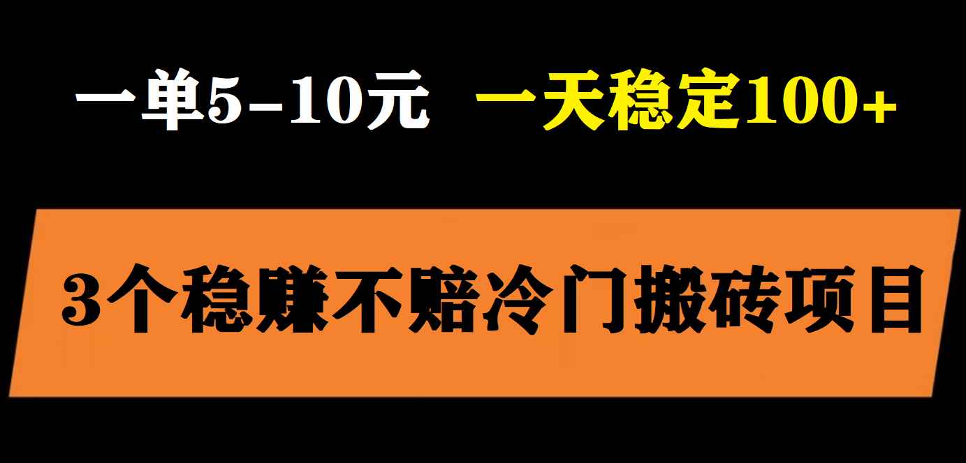 （5984期）3个最新稳定的冷门搬砖项目，小白无脑照抄当日变现日入过百-咩咩网络