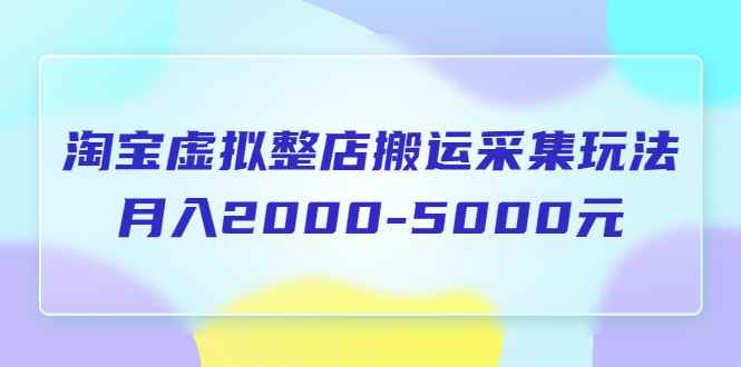（5931期）淘宝虚拟整店搬运采集玩法分享课：月入2000-5000元（5节课）-咩咩网络