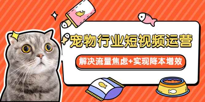 （5925期）宠物/行业短视频运营  流量增长的一层窗户纸  解决流量焦虑+实现降本增效-咩咩网络