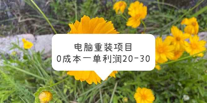 （5882期）电脑系统重装项目，0成本一单利润20-30-咩咩网络