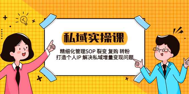（5805期）私域实战课程：精细化管理SOP 裂变 复购 转粉 打造个人IP 私域增量变现问题-咩咩网络