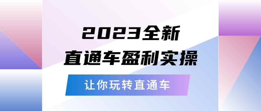 （5714期）2023全新直通车·盈利实操：从底层，策略到搭建，让你玩转直通车-咩咩网络