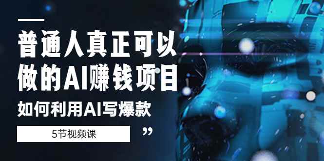 （5569期）普通人真正可以做的AI赚钱项目-如何利用AI写爆款（5节视频课）-咩咩网络
