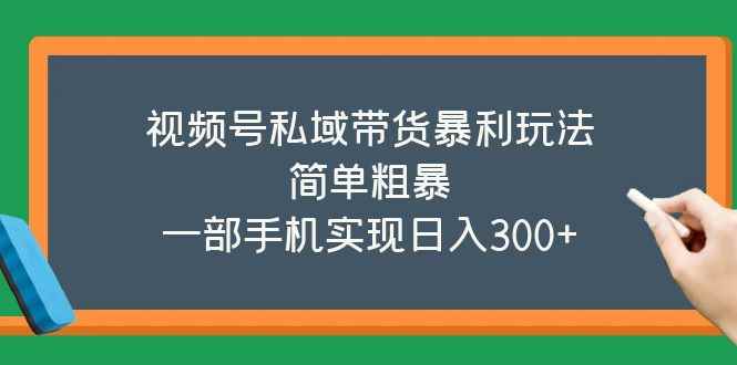 （5544期）视频号私域带货暴利玩法，简单粗暴，一部手机实现日入300+-咩咩网络