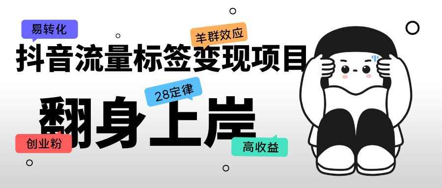 （5514期）抖音流量标签变现项目，抖音创业粉轻松转化，单价高收益简单-咩咩网络