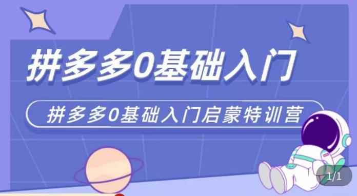 六一电商·拼多多运营0-1实操特训营，拼多多从基础到进阶的可实操玩法-咩咩网络