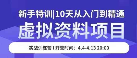虚拟资料项目新手特训，10天从入门到精通，保姆级实操教学-咩咩网络