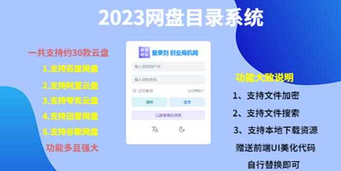 （5470期）（项目课程）2023网盘目录运营系统，一键安装教学，一共支持约30款云盘-咩咩网络