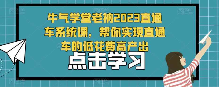 牛气学堂老衲2023直通车系统课，帮你实现直通车的低花费高产出-咩咩网络
