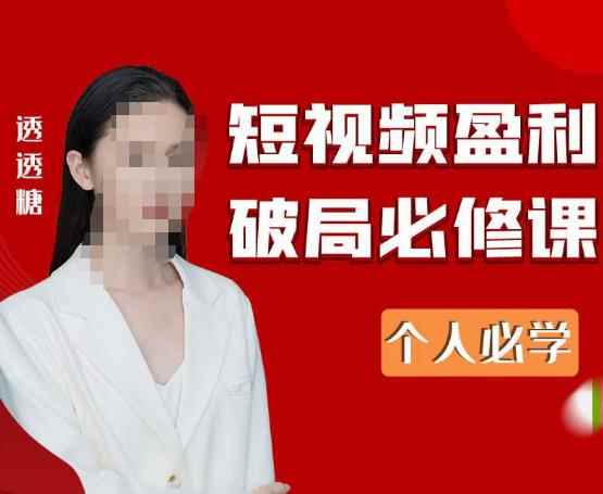 2023最新透透糖短视频盈利破局必修课——个人必学-咩咩网络