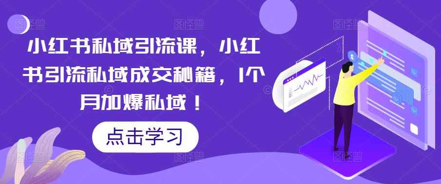 小红书私域引流课，小红书引流私域成交秘籍，1个月加爆私域！-咩咩网络