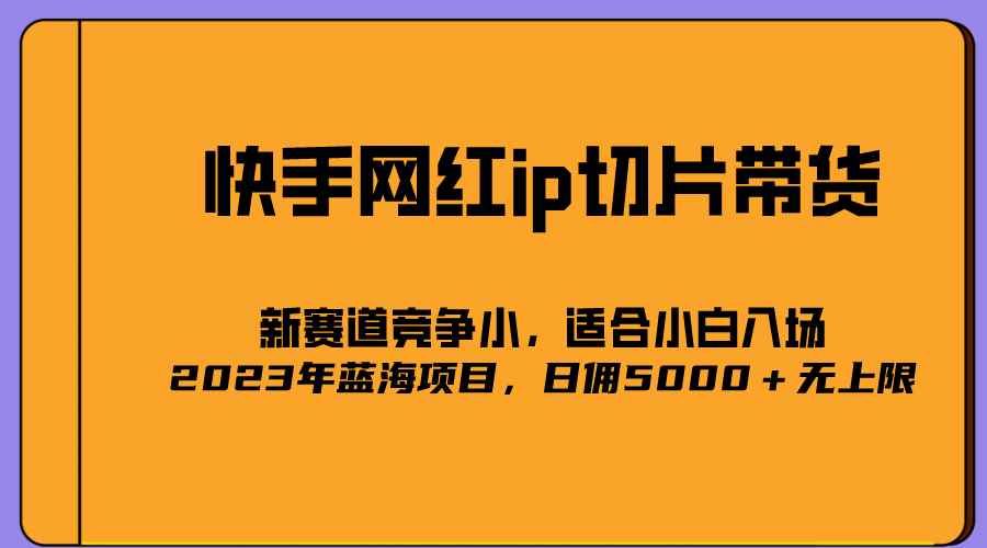 （5346期）2023爆火的快手网红IP切片，号称日佣5000＋的蓝海项目，二驴的独家授权-咩咩网络