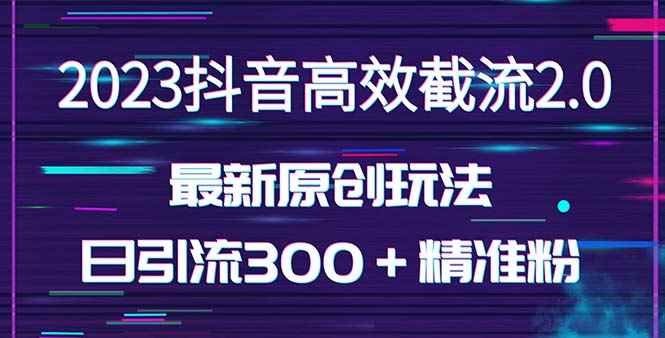 （5293期）日引300＋创业粉，独家抖音高效截流2.0玩法（价值1280）-咩咩网络