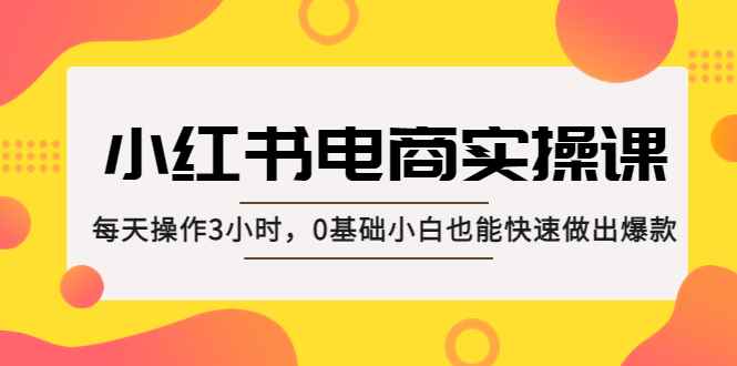 （5190期）小红书·电商实操课：每天操作3小时，0基础小白也能快速做出爆款！-咩咩网络