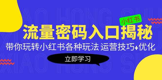 （5179期）小红书流量密码入口揭秘：带你玩转小红书各种玩法 运营技巧+优化！-咩咩网络