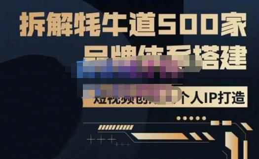 牛牛·500家餐饮品牌搭建&短视频深度解析，拆解牦牛道500家品牌体系搭建-咩咩网络