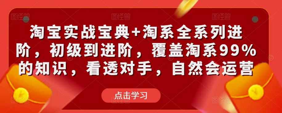 淘宝实战宝典+淘系全系列进阶，初级到进阶，覆盖淘系99%的知识，看透对手，自然会运营-咩咩网络