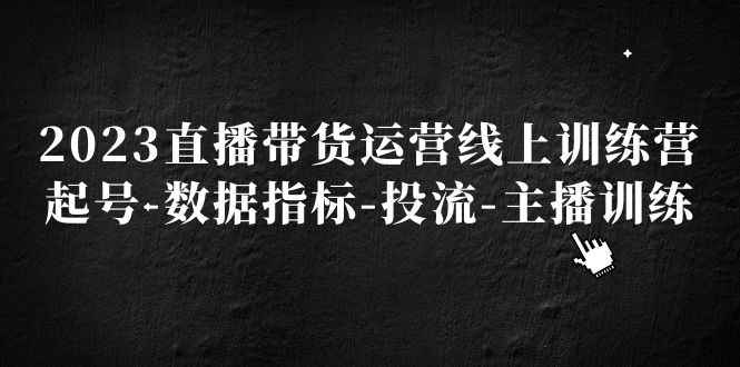 （5122期）2023直播带货运营线上训练营，起号-数据指标-投流-主播训练-咩咩网络
