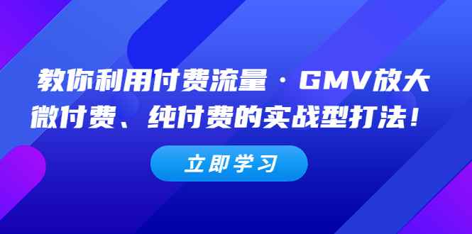 （5106期）教你利用付费流量·GMV放大，微付费、纯付费的实战型打法！-咩咩网络