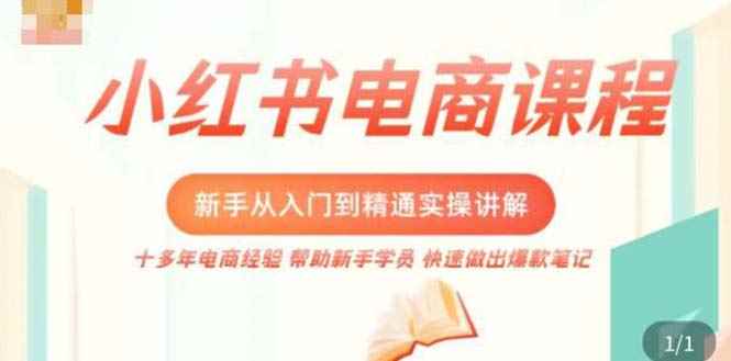 （5049期）小红书电商新手入门到精通实操课，从入门到精通做爆款笔记，开店运营-咩咩网络