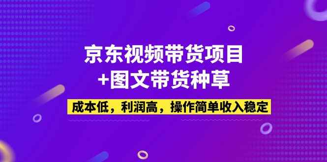 （5035期）京东视频带货项目+图文带货种草，成本低，利润高，操作简单收入稳定-咩咩网络