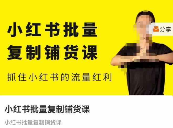 张宾·小红书批量复制铺货课，抓住小红书的流量红利 （更新2023年2月）-咩咩网络