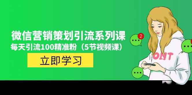 （4949期）价值百万的微信营销策划引流系列课，每天引流100精准粉（5节视频课）-咩咩网络