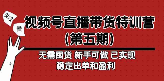 （4945期）视频号直播带货特训营（第五期）无需囤货 新手可做 已实现稳定出单和盈利-咩咩网络