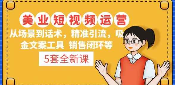 5套·美业短视频运营课从场景到话术·精准引流·吸金文案工具·销售闭环等-咩咩网络