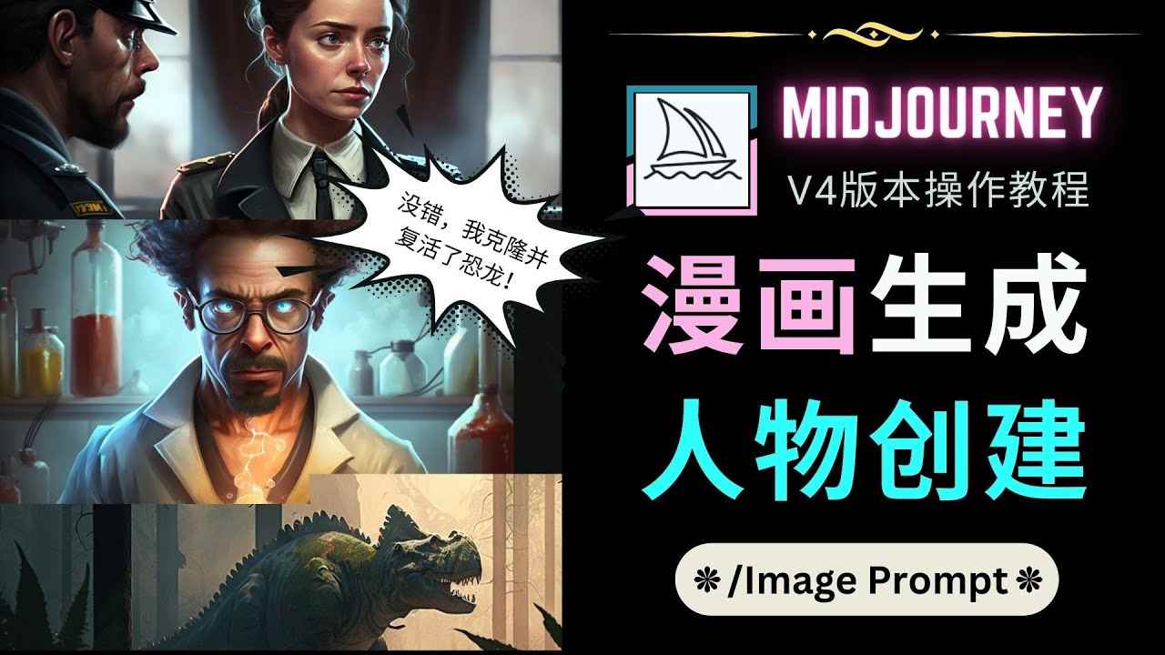 （4899期）Midjourney V4版本操作教程：2个简单参数，完成漫画生成，人物创建-咩咩网络