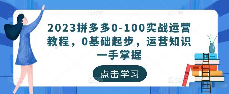2023拼多多0-100实战运营教程，0基础起步，运营知识一手掌握-咩咩网络