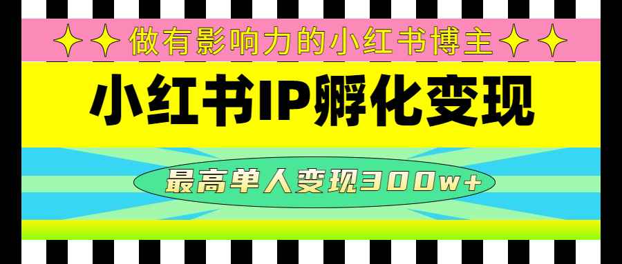 （4612期）某收费培训-小红书IP孵化变现：做有影响力的小红书博主，最高单人变现300w+-咩咩网络