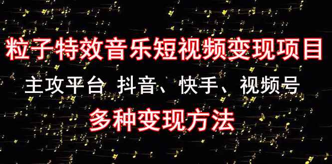 （4586期）《粒子特效音乐短视频变现项目》主攻平台 抖音、快手、视频号 多种变现方法-咩咩网络