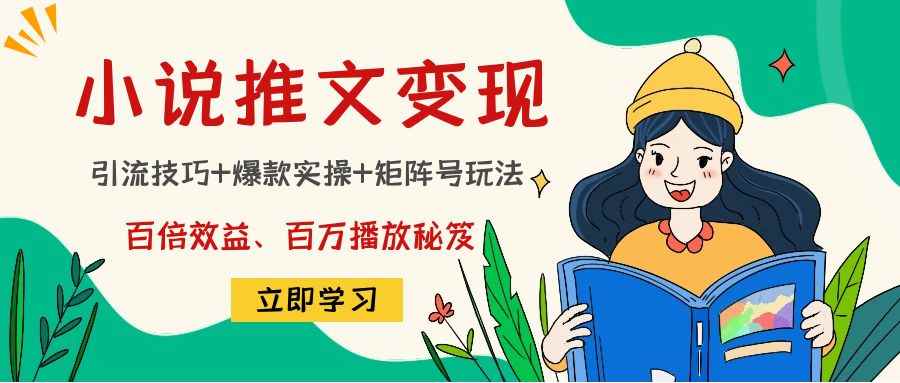 （4569期）小说推文训练营：引流技巧+爆款实操+矩阵号玩法，百倍效益、百万播放秘笈-咩咩网络