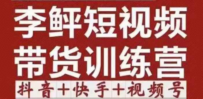 李鲆·短视频带货训练营（第11+12期+13期），手把手教你短视频带货，听话照做，保证出单-咩咩网络
