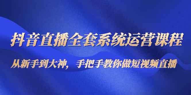 （4458期）抖音直播全套系统运营课程：从新手到大神，手把手教你做直播短视频-咩咩网络