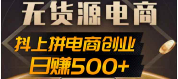 （4475期）抖上拼无货源电商创业项目、外面收费12800，日赚500+的案例解析参考-咩咩网络