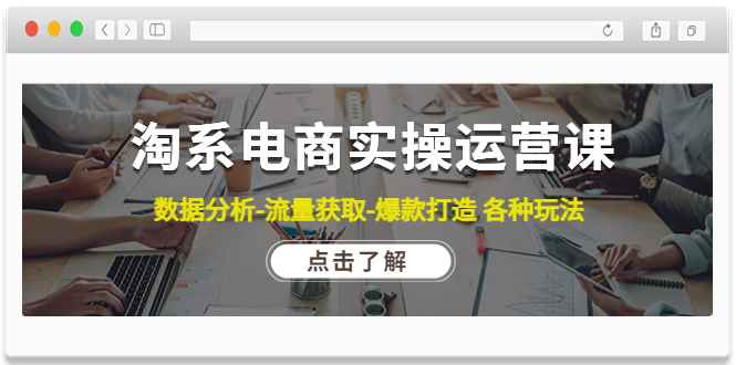 （4463期）淘系电商实操运营课：数据分析-流量获取-爆款打造 各种玩法（63节）-咩咩网络