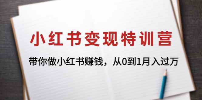 （4377期）小红书变现特训营：带你做小红书赚钱，从0到1月入过万-咩咩网络
