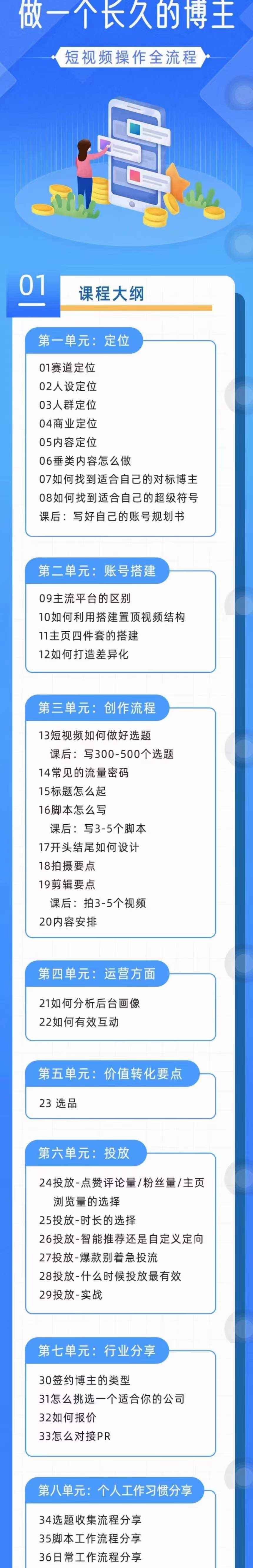 图片[1]-（4361期）短视频实操全流程-长久博主必学：账号定位+搭建+创作+运营+转化+投放  等等-咩咩网络