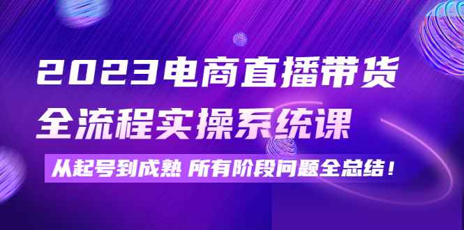 （4325期）2023电商直播带货全流程实操系统课：从起号到成熟所有阶段问题全总结！-咩咩网络