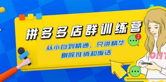 （4318期）拼多多店群训练营：从小白到精通，只讲精华，剔除推销和废话-咩咩网络