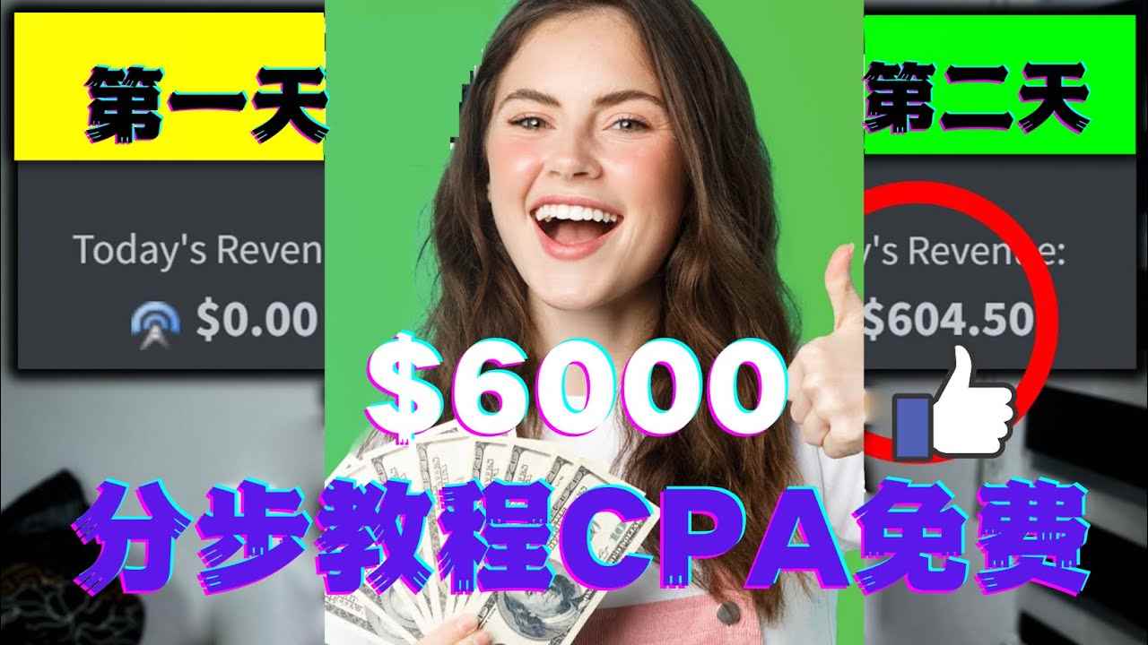 （4305期）短时间赚6000美元分步教程CPA营销免费流量方法赚钱项目!-咩咩网络